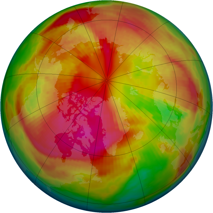 Arctic ozone map for 05 March 1980